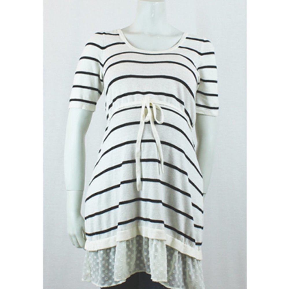 2 for $20 Motherhood Maternity Navy & Cream Stripe Sweater Dress Sz S